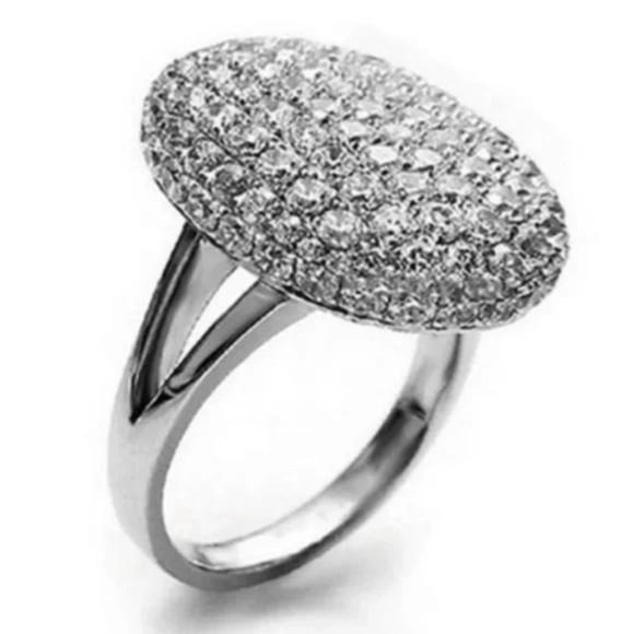 NEW 925 STERLING SILVER DIAMOND RING, CUTE RING, SHINY RING. - Picture 7 of 7